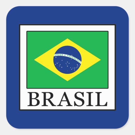 Brasil Quadratischer Aufkleber (Vorderseite)