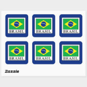 Brasil Quadratischer Aufkleber (Blatt)