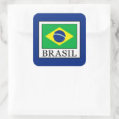 Brasil Quadratischer Aufkleber (Tasche)