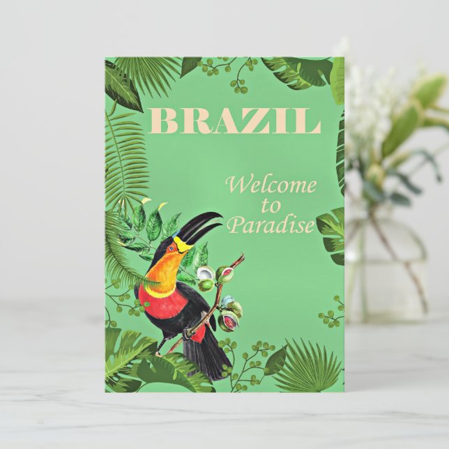 Brasil Reiseplakat, Tukan, (Stehend Vorderseite)