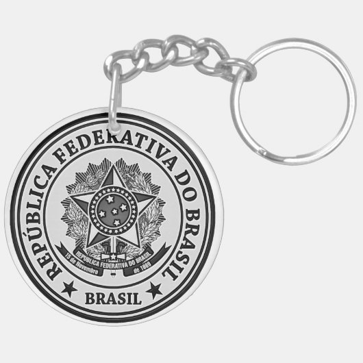 Brasil Round Emblem Schlüsselanhänger (Rückseite rechts)