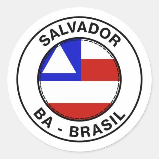 Brasil Salvador Bahia BA Bandeira Stamp Runder Aufkleber (Vorderseite)