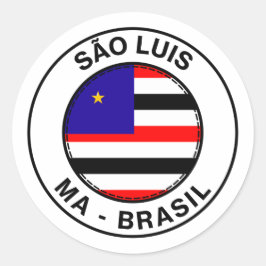 Brasil Sao Luis Maranhao MA Bandeira Stamp Runder Aufkleber