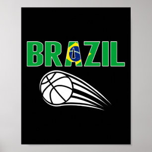 Brasil Sketll Fans Jersey - Brasilianische Flagge  Poster