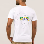 Brasil-Text und Länderumriss T-Shirt (Rückseite)