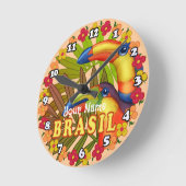 Brasil Toucans Runde Wanduhr (Winkel)