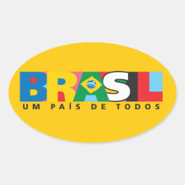 Brasil Um Pais de Todos Autoaufkleber Ovaler Aufkleber