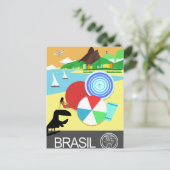 Brasil Vintag Retrodesign Postkarte (Stehend Vorderseite)