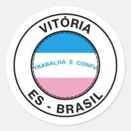 Brasil Vitoria Espirito Santo ES Bandeira Stamp Runder Aufkleber