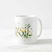 Brasil Watercolor Splatter Artistic Kaffeetasse (VorderseiteRechts)