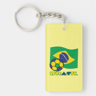 Brasileiro Futebol e Bandeira Brasil auf Portugies Schlüsselanhänger