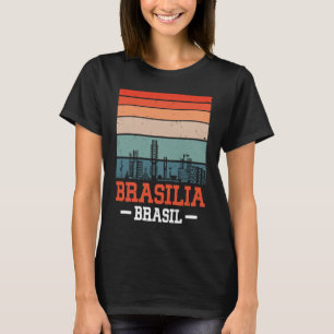 Brasília Brasil Retro Vintage Sonnenuntergang Skyl T-Shirt