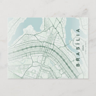 Brasília Brasilien Karte Minimale Postkarte