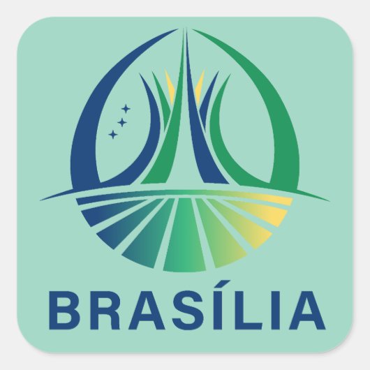 Brasilia Brazil Capital Quadratischer Aufkleber (Vorderseite)