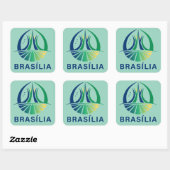 Brasilia Brazil Capital Quadratischer Aufkleber (Blatt)