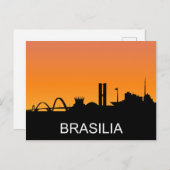 Brasilia Silhouette, Sonnenuntergang im Sommer, Ab Postkarte (Vorne/Hinten)