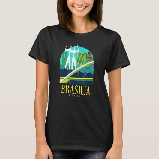 Brasilia Skyline Brasilianer Brasilianer brasilian T-Shirt (Vorderseite)