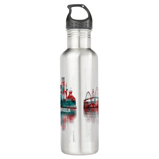 Brasilia Skyline Edelstahlflasche (Rückseite)