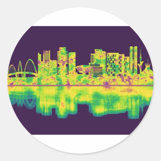 Brasilia Skyline Runder Aufkleber (Vorderseite)