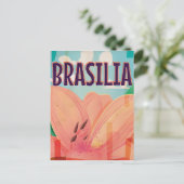 Brasilia Vintage Travel Poster Postkarte (Stehend Vorderseite)