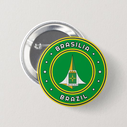 Brasilia-Wappen Brasilien Button (Vorne & Hinten)