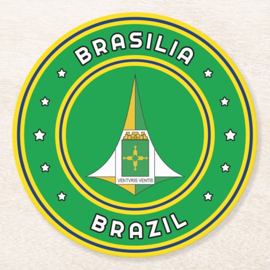 Brasilia-Wappen Brasilien Runder Pappuntersetzer (Vorderseite)
