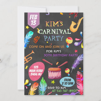 Brasilian Carnival Thema Einladung Design