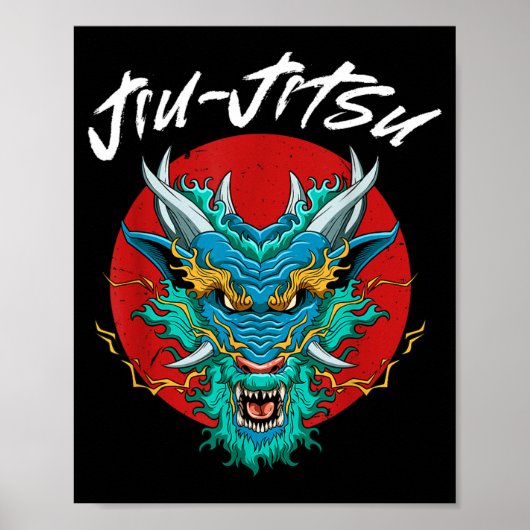 Brasilian Jiu Jitsu Drache - BJJ Grappling Poster (Vorne)