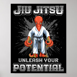 Brasilian Jiu Jitsu MMA und Grappling BJJ Oktopus Poster