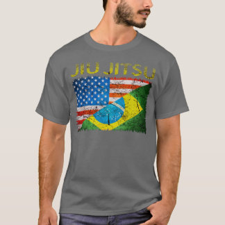 Brasilianer Jiu Jitsu Doppelflaggen-T - Shirt