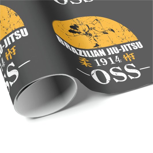 Brasilianer Jiu Jitsu Geschenk Arte höfliches Oss Geschenkpapier (Rolleneckpunkt)