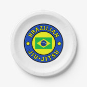 Brasilianer Jiu Jitsu Pappteller (Vorderseite)