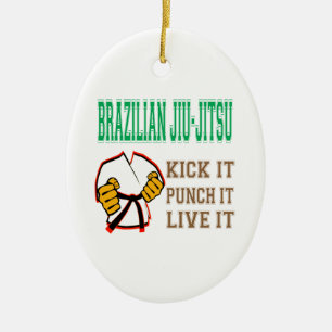 Brasilianer Jiu-Jitsu Tritt locht es, ihn, lebt es Keramik Ornament