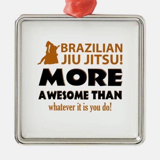 Brasilianer Jiu Jutsu Kampfkunst-Geschenkartikel Silbernes Ornament (Vorne)