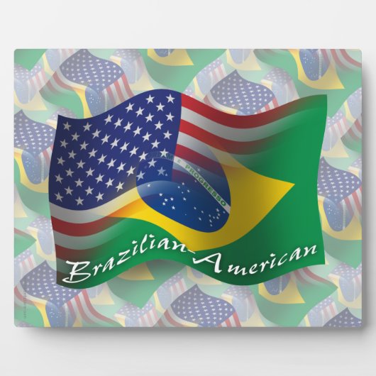 Brasilianisch-amerikanische Waving Flag Fotoplatte (Vorderseite)