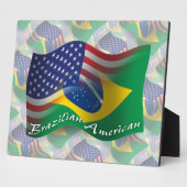 Brasilianisch-amerikanische Waving Flag Fotoplatte (Seite)