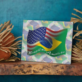 Brasilianisch-amerikanische Waving Flag Fotoplatte (Seite)