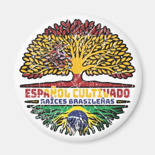 Brasilianisch Brasilien Spanien Spanisch Baumwurze Magnet (Vorne)