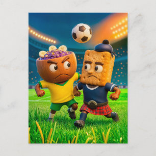 Brasilianische Açaí-Schale gegen schottisches Shor Postkarte