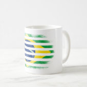 Brasilianische amerikanische Flagge Brasilien Kaffeetasse (VorderseiteRechts)