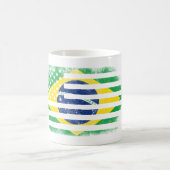 Brasilianische amerikanische Flagge Brasilien Kaffeetasse (Mittel)