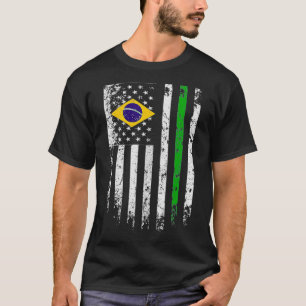 Brasilianische amerikanische Flagge TPride T-Sh T-Shirt