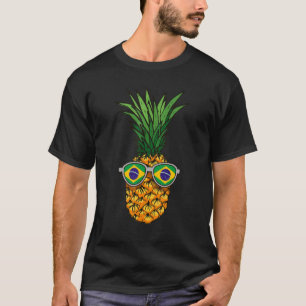 Brasilianische Ananas Flagge Sonnenbrille Sommer T-Shirt