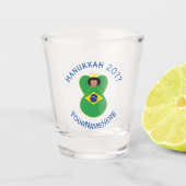 Brasilianische Angel-Flagge für Hanukkah Personali Schnapsglas (Vorderseite)