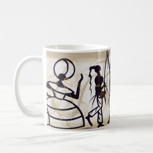 Brasilianische Bahia Kunst: Holz malen und Festiva Kaffeetasse (Links)