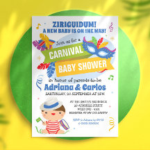 Brasilianische Carnival Baby Dusche Einladung