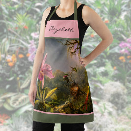 Brasilianische Cattelya-Orchideen-Kolibri-Monogram Schürze