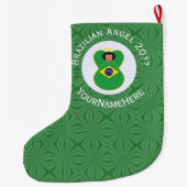 Brasilianische Fahne für den Weihnachtsangel Perso Großer Weihnachtsstrumpf (Rückseite)