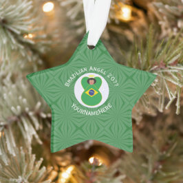 Brasilianische Fahne für den Weihnachtsangel Perso Ornament