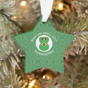 Brasilianische Fahne für den Weihnachtsangel Perso Ornament